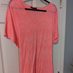 Salmon colored Boho print swim cover up Size Large